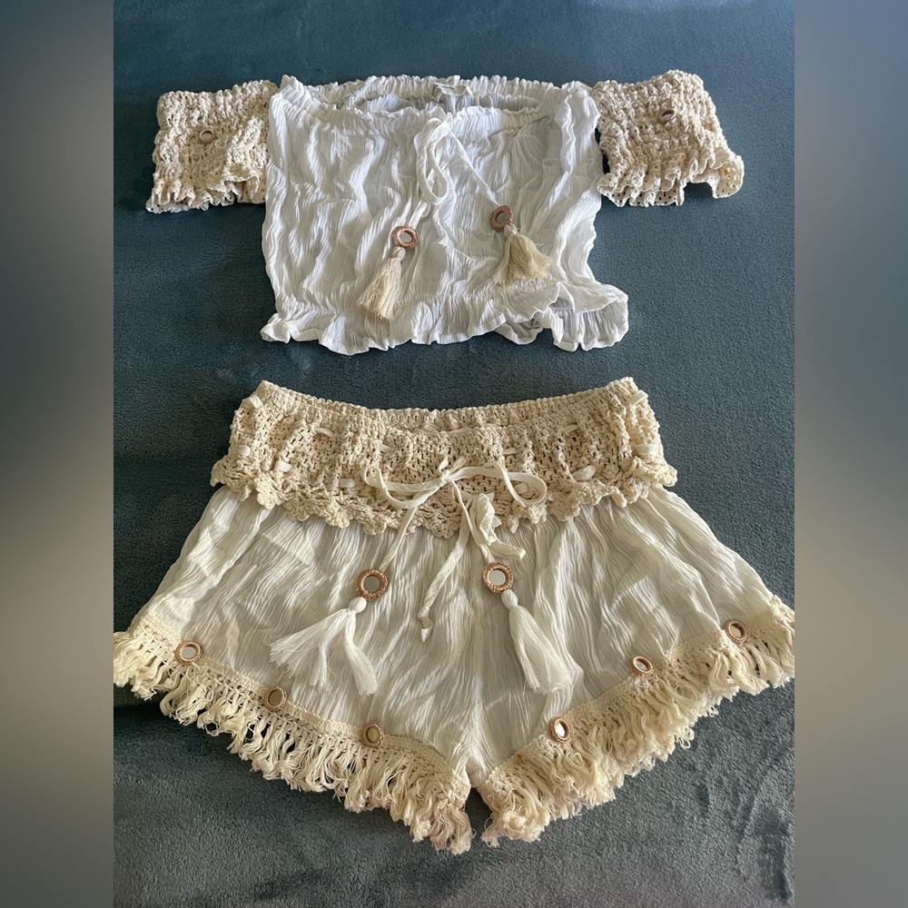 Ocean Drive Cream Two-Piece Set in Small
